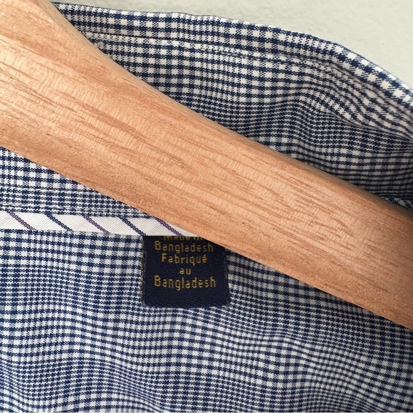 Men's Blue and White U.S. Polo Assn. Long Sleeve Button Up Shirt - Picture 4 of 9